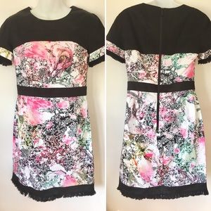 Pink Black Floral Modern Straight Career Flirty